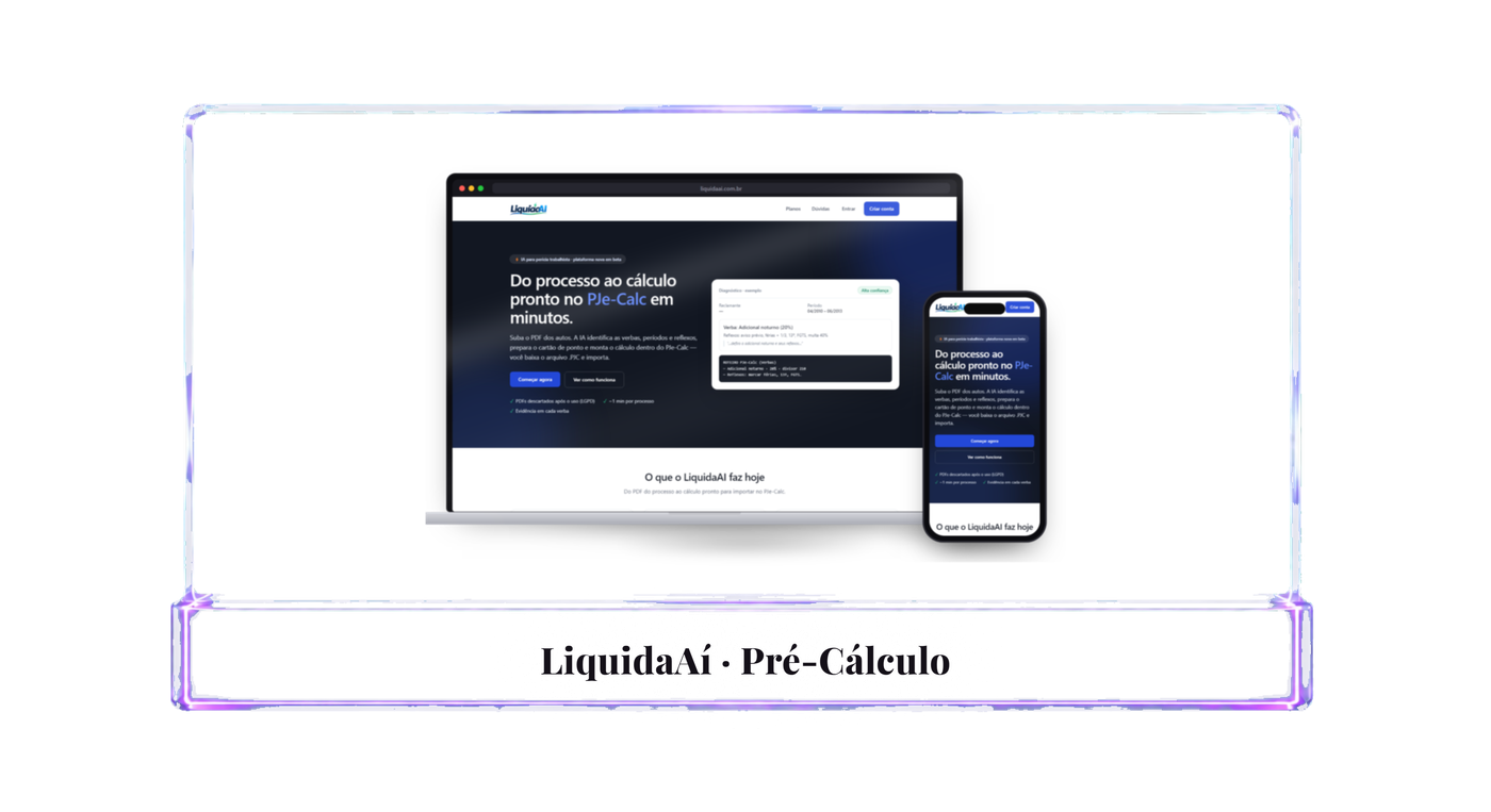 LiquidaAí · Pré-Cálculo